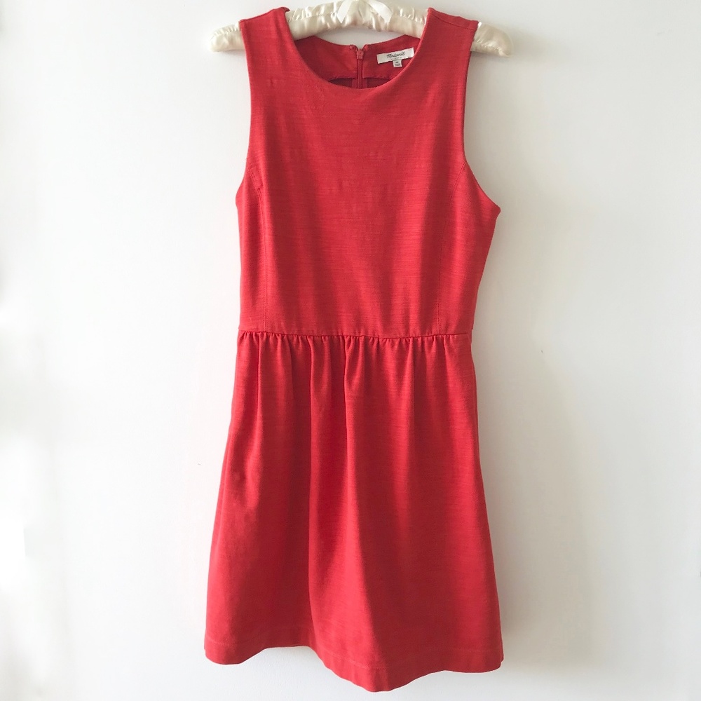 Madewell Solid Red Dress with Side Pockets - Picture 2 of 6